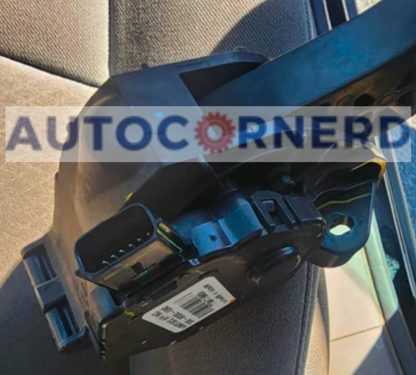 Accelerator-pedal assembly with its electrical sensor housing and connector.