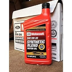 Motorcraft SAE 5W-30 Synthetic Blend motor-oil bottle.