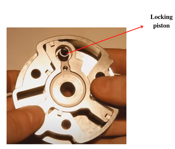 locking piston in a cam phaser