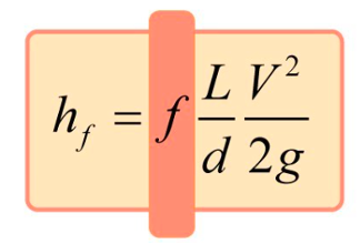 equation defining the related between the pipe diameter and the exhaust gases frictional loss.