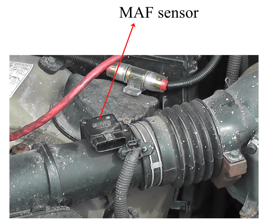 MAF sensor in engine