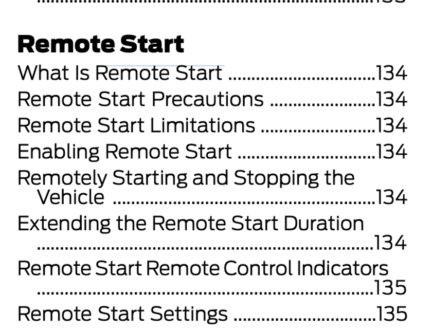 2021 Ford Escape has remote start instructions in owner's manual