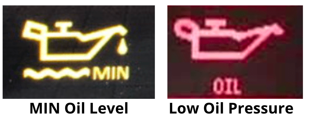 Difference between low oil level light and low oil pressure light