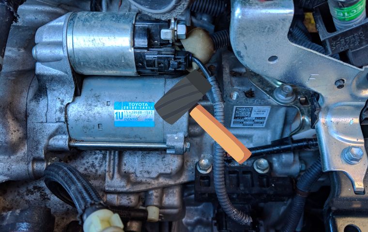 where to hit starter with hammer
