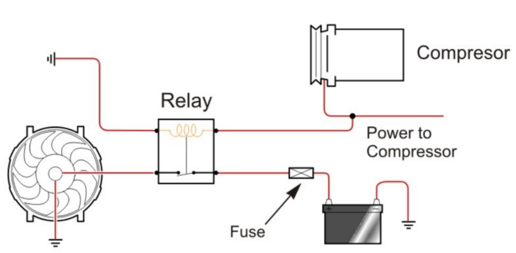 control circuit diagram of ac condenser fan