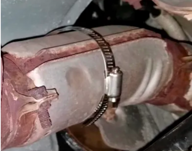 clamping the heat shield to prevent rattling noise in car