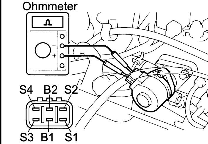 testing of terminals of idle air control valve