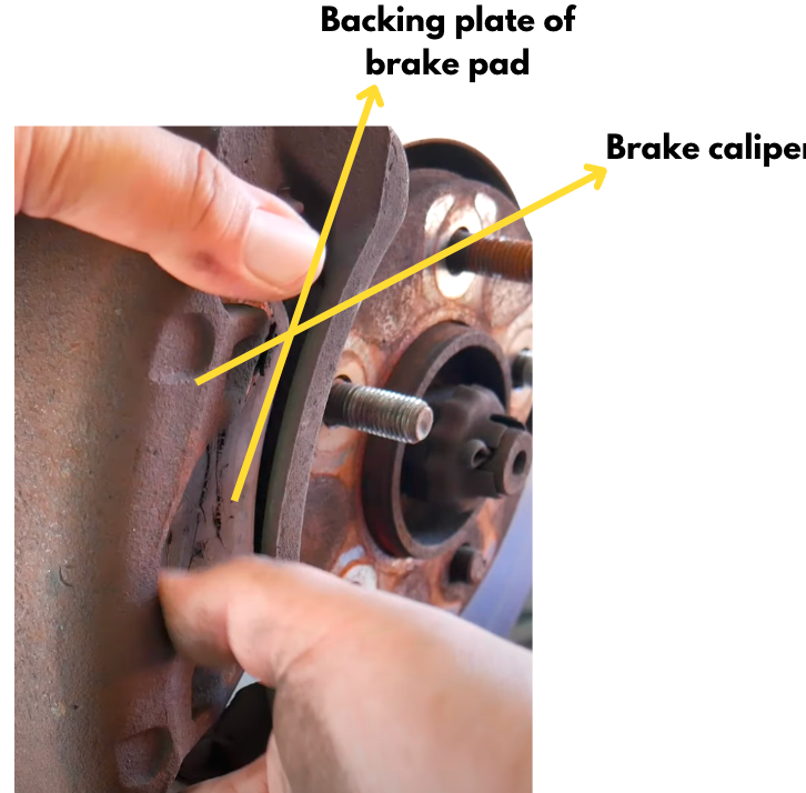 how brake pad contacts the caliper