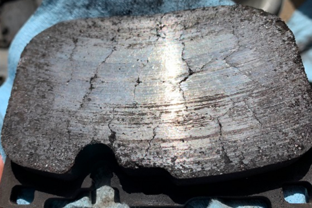 glazed brake pad causes grinding noise when braking