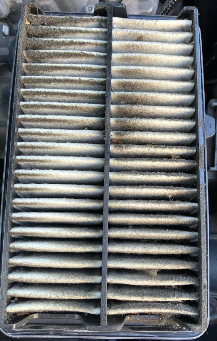 dirty engine air filter
