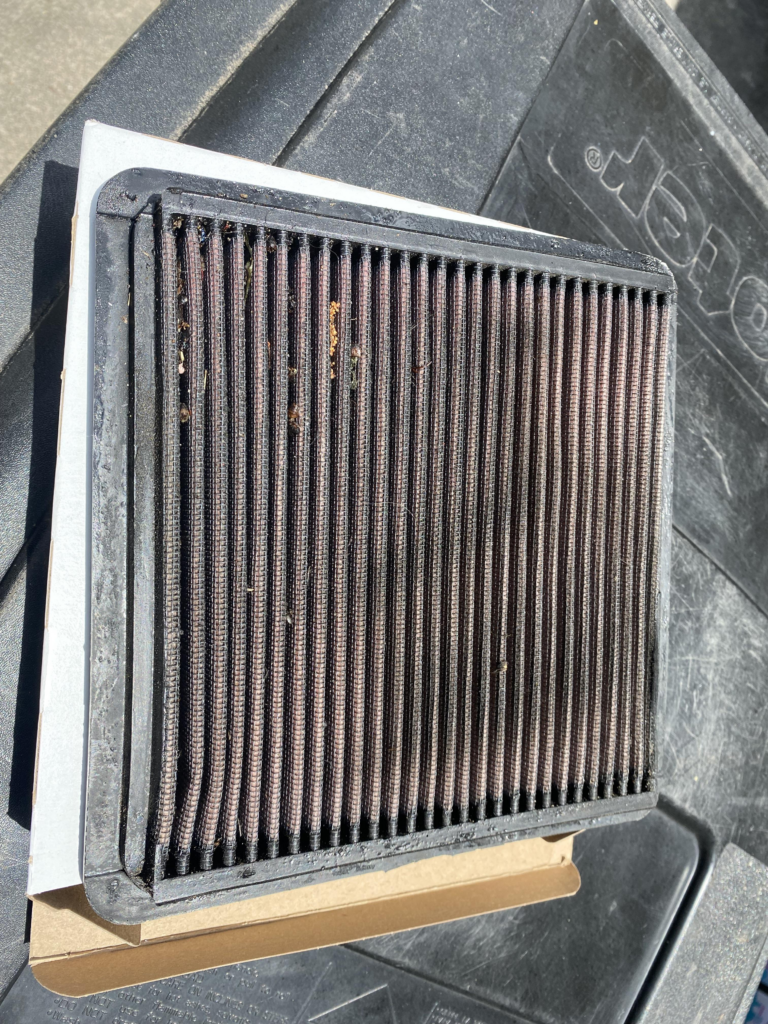 dirty engine air filter