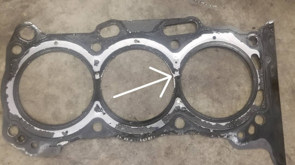 coolant leaking due to blown head gasket