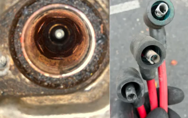 corroded ignition coils and spark plug wires