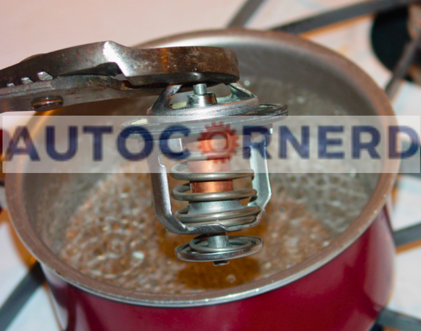 putting engine thermostat in boiling water to test it