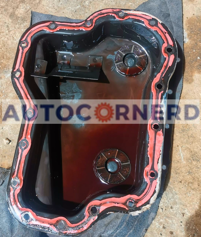oil pan gasket is not properly seated or damaged