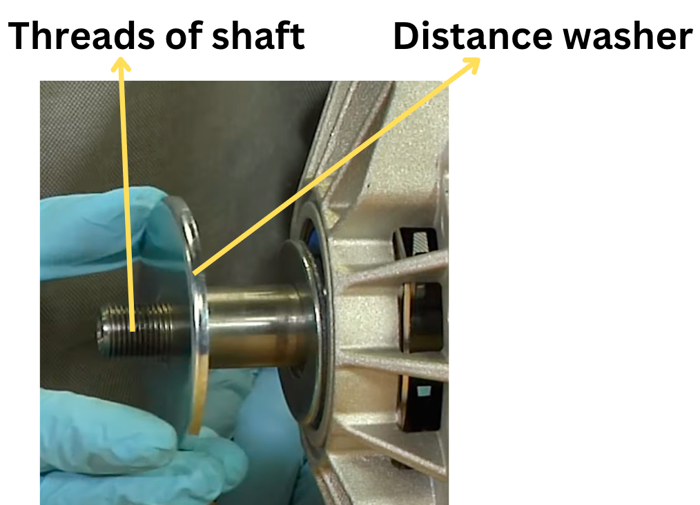 alternator shaft threads and distance washer