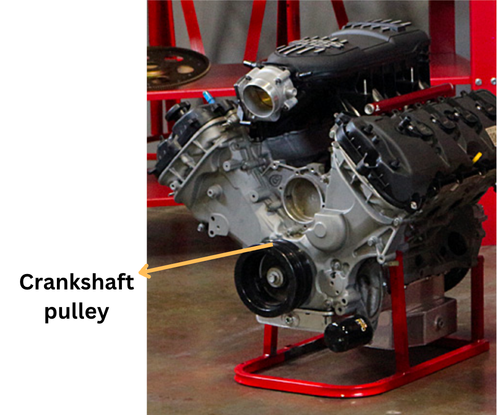 how to tell where is the engine front to determine crankshaft rotation
