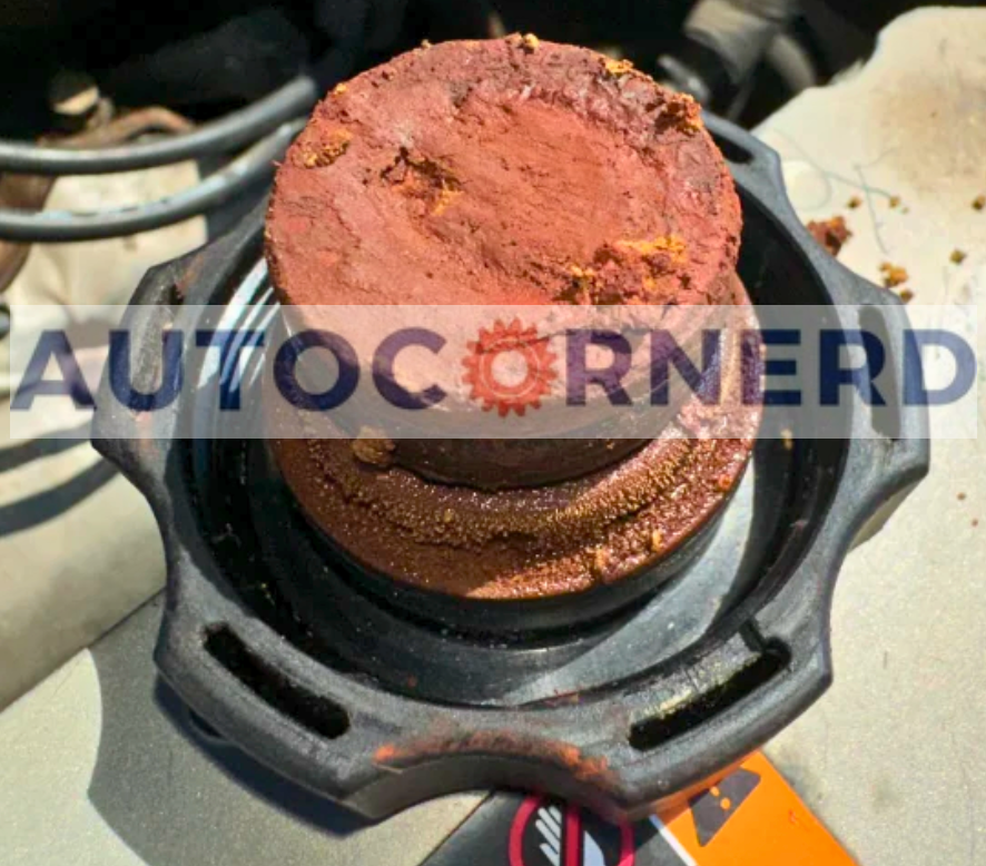 gunk and corrosion on radiator cap